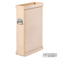 Wooden scrim and flag box with handles for film grip and rigging equipment protection.