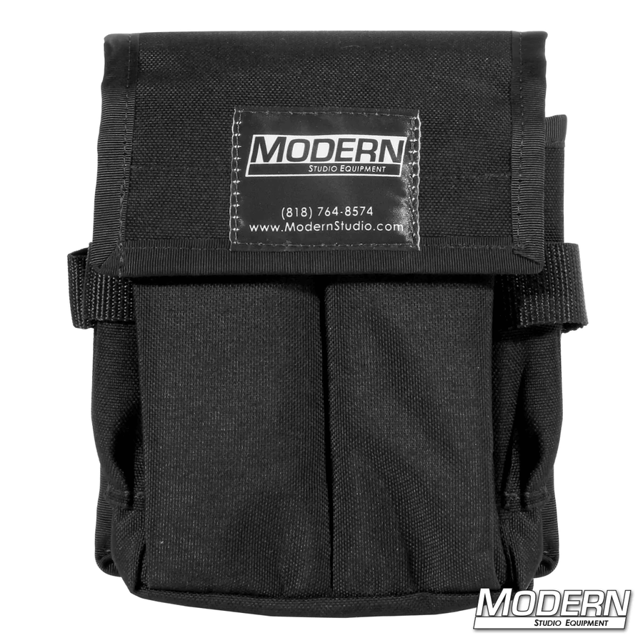 Black cordura combination pouch for film grip and rigging by Modern Studio Equipment.