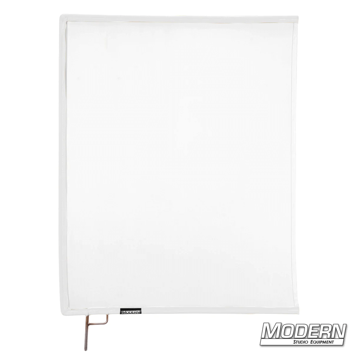 White China Silk Scrim with open end stainless steel frame for film grip and rigging, 1 stop material, diffuses direct light sources