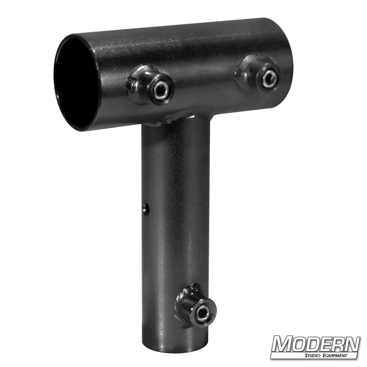 Black zinc slider with junior female for 1-1/4-inch Speed-Rail®, steel fitting for film, grip and rigging.