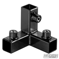 3-Way Pass Through Corner for 3/4-inch Square Tube - Black Zinc