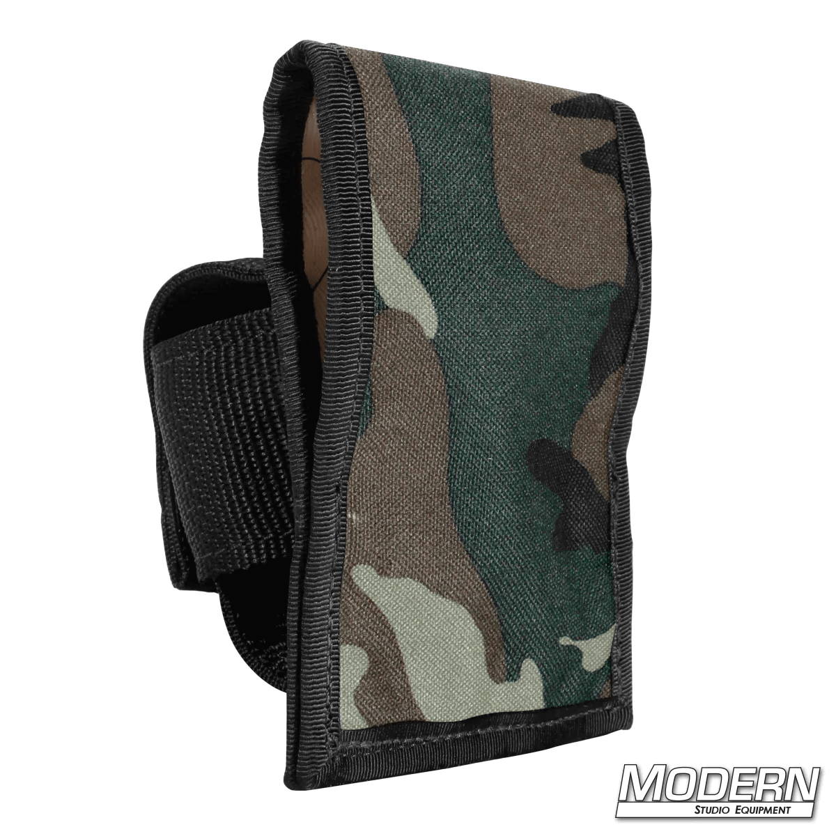 Camouflage tape measure holder "fat max" in cordura for film grip rigging, branded by Modern Studio Equipment