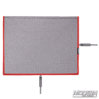 Flex Scrim 10" x 12" sewn on 304 military-grade stainless open-end frame for film grip and rigging.