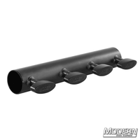 Sleeve for 1-1/4-inch Speed-Rail® in black zinc finish with T-handles used in film grip rigging.