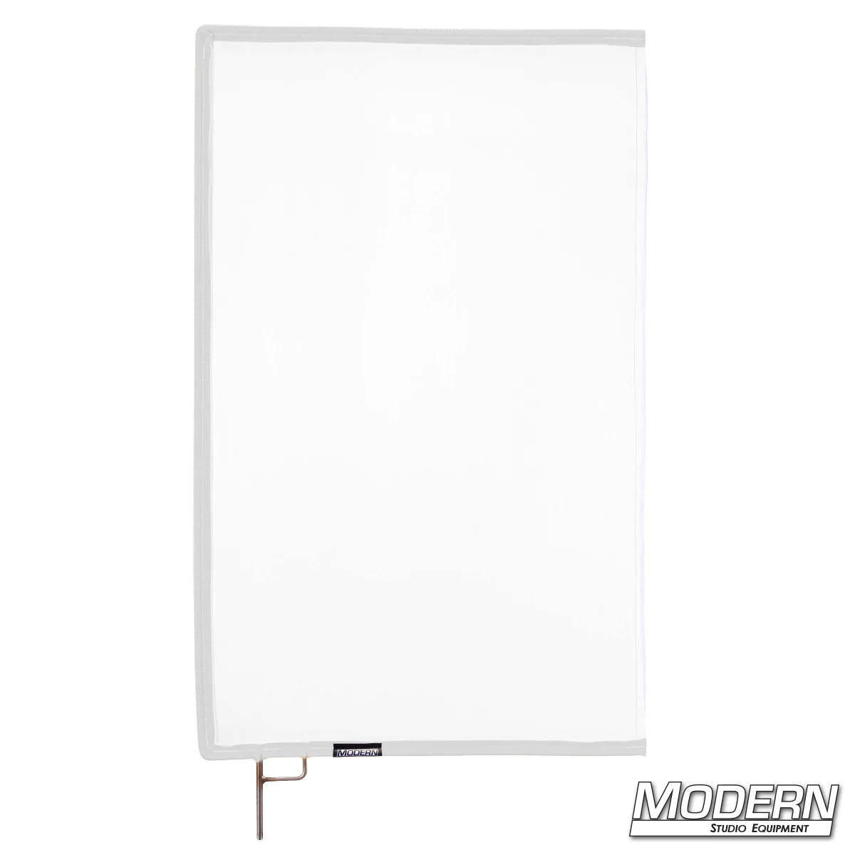 White China Silk Scrim with open end stainless steel frame for film grip rigging, 1 stop material to diffuse direct light sources.