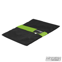 Flyaway Sandbag 15 lbs for film grip and rigging, empty with velcro closure, made from Cordura 1000, black and green design.