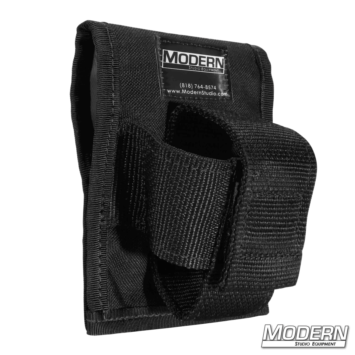 Black Modern Studio Equipment tape measure holder "fat max" with cordura fabric, ideal for film grip rigging setup